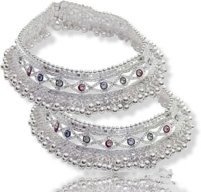 house of common Bridal Payal/ Gota Chandi Anklet Alloy Anklet