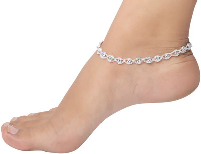 SHUCHI PAYAL Traditional Ethnic Heavy Fancy work /Payal/Pajeb Alloy, Crystal Anklet(Pack of 2)