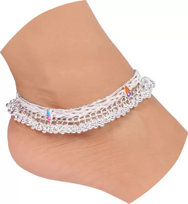 BHAWANA COLLECTION Ghunghroo Jhallar Heavy Traditional Alloy Anklet (Pack of 2) S Alloy Anklet(Pack of 2)