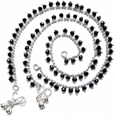 Shine Art Indian Traditional Ethnic Fancy Foot Jewelry Silver Plated White Metal Alloy Ghungru Paijan Payals Pajeb Leg Chains Designs Artificial Anklet Pairs for Woman and Girl Copper Anklet Alloy Anklet Alloy Anklet