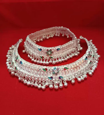 HYK Thick - Heavy Meena Sterling Silver Payal/Anklet Alloy Anklet