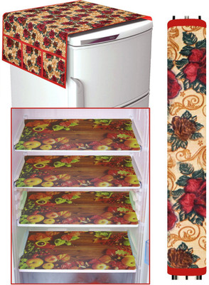 LooMantha Refrigerator  Cover(Width: 55 cm, Orange)