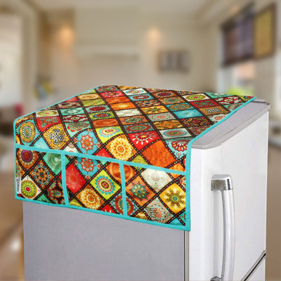 LooMantha Refrigerator  Cover(Width: 52 cm, Multicolor)