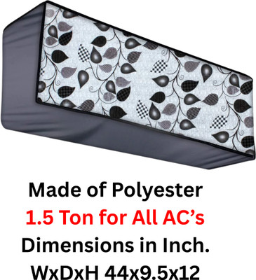 TANMATIC Air Conditioner  Cover(Width: 111 cm, Grey Leaf)