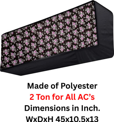 BZILO Air Conditioner  Cover(Width: 111 cm, Black Pink Flower)