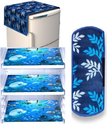 rulit Refrigerator  Cover(Width: 30 cm, Blue)