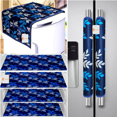 Crosmo Refrigerator  Cover(Width: 64 cm, blue, white, grey)