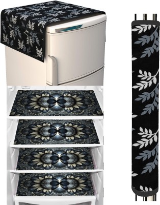 LooMantha Refrigerator  Cover(Width: 55 cm, Black)