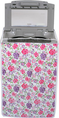Classic Top Loading Washing Machine  Cover(Width: 60 cm, White & Pink Flower)