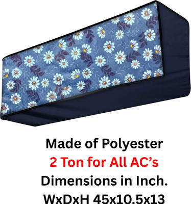 TANMATIC Air Conditioner  Cover(Width: 111 cm, Blue White Flower)