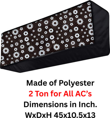 TANMATIC Air Conditioner  Cover(Width: 111 cm, Black White Flower)