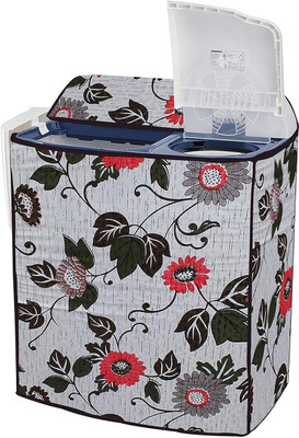 Jainco Decor Semi-Automatic Washing Machine  Cover(Width: 82 cm, Grey, Red)