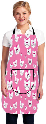 Immix PVC Chef's Apron - Free Size(Pink, White, Single Piece)
