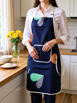 MegaValue Cotton Chef's Apron - Free Size(Blue, Single Piece)