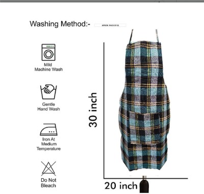 SANRAKSSHAN Cotton Home Use Apron - Free Size(Multicolor, Single Piece)