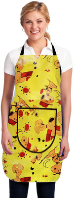 Vivid Home Nylon Home Use Apron - Free Size(Yellow, Single Piece)