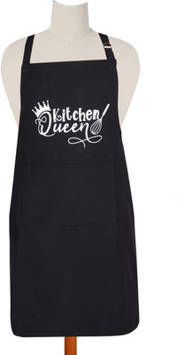 CRAZYWEAVES Cotton Chef's Apron - Free Size(Black, White, Single Piece)