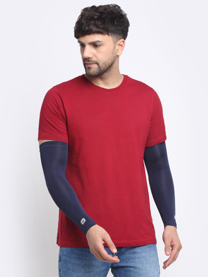 Invincible Polyester Arm Sleeve For Men & Women(Free, Navy Blue)