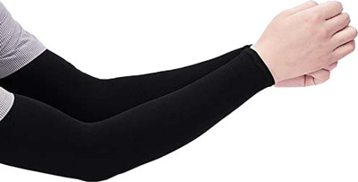 Fash Cotton Arm Sleeve For Men & Women(Free, Black)