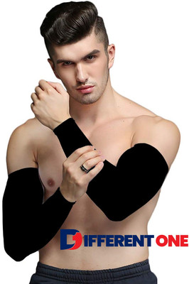 D1 DIFFERENT ONE Polyester Arm Sleeve For Men & Women(Free, Black)