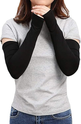 PUNCHOLI UNIQUE Nylon Arm Sleeve For Boys & Girls(Free, Black)