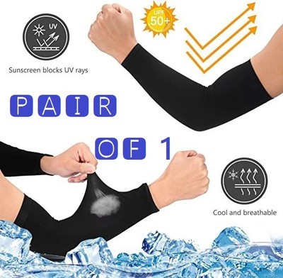 D1 DIFFERENT ONE Polyester Arm Sleeve For Men & Women(Free, Black)