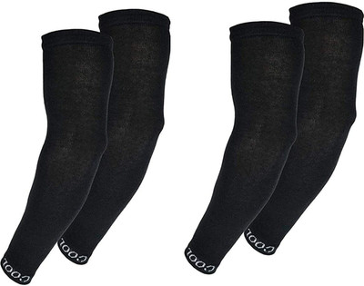 FATON Polyester Arm Sleeve For Men & Women(Free, Black)