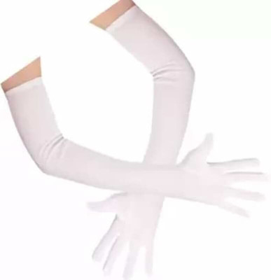 URMILA TRADERS Cotton Arm Sleeve For Men & Women(Free, White)