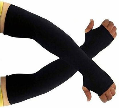 MSR STORE Nylon Arm Sleeve For Men & Women(Free, Black)