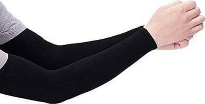 JusAwesm Nylon Arm Sleeve For Men(Free, Black)