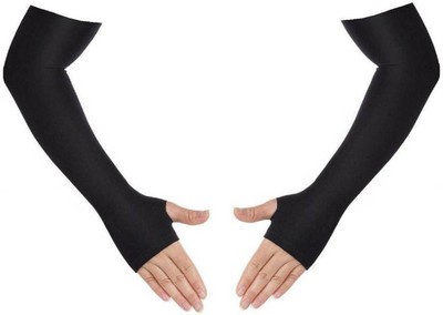 MegaValue Polyester, Cotton Arm Sleeve For Men & Women(Free, Black)