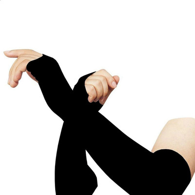 SastaSales Nylon Arm Sleeve For Men & Women(Free, Black)