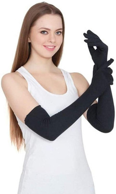 Jully Cotton Arm Sleeve For Men & Women(Free, Black)