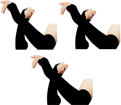 NJ FITTY cool summer sports sleeves for men and women for driving and riding Cycling Gloves(Black-3)