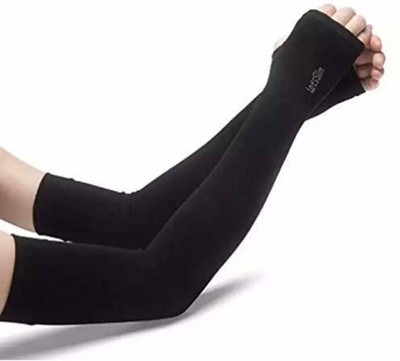 Fash Polyester Arm Sleeve For Men(Free, Black)