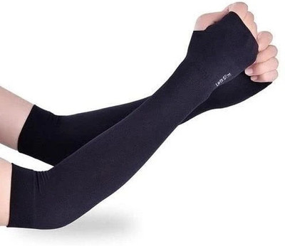 Lumicub Trending Popular Sun UV Protection Arm Sleeves for Men Women Gloves Driving Gloves(Black)