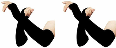Fash Polyester Arm Sleeve For Men(Free, Black)