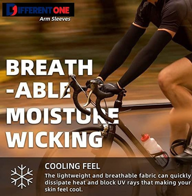 D1 DIFFERENT ONE Polyester Arm Sleeve For Men & Women(Free, Black)