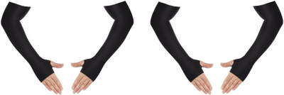Fash Polyester Arm Sleeve For Girls(Free, Black)