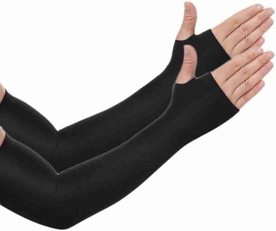 CutsieArt Nylon Arm Sleeve For Boys & Girls(Free, Black)
