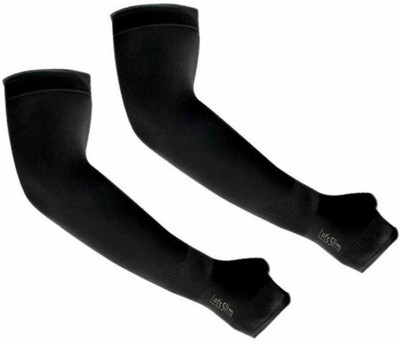 MUNTUN Nylon Arm Sleeve For Men & Women(Free, Black)
