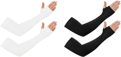 SIGLATE Nylon Arm Sleeve For Men & Women(Free, Black, White)