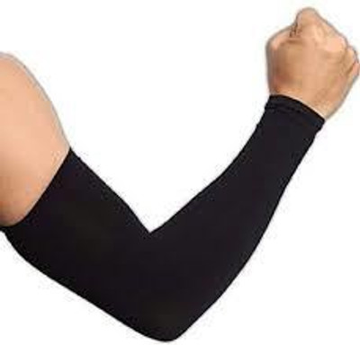 SunShopping Cotton Arm Sleeve For Men & Women(Free, Black)
