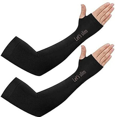 WAFCO Polyester, Cotton Arm Sleeve For Men & Women(Free, Black)
