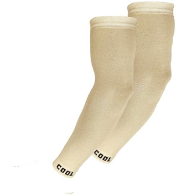 ASLS Cotton Arm Sleeve For Men & Women(Free, Beige)