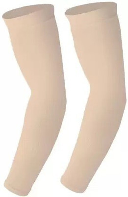 JusAwesm Cotton Arm Sleeve For Women(Free, Beige)