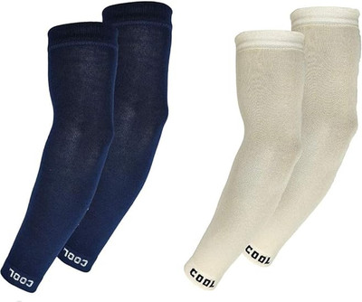 ASLS Cotton Arm Sleeve For Men & Women(Free, White, Blue)