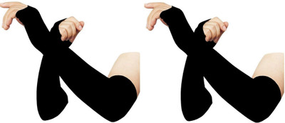 Fash Nylon Arm Sleeve For Boys(Free, Black)