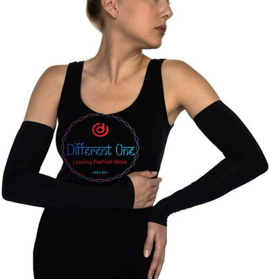 D1 DIFFERENT ONE Polyester Arm Sleeve For Men & Women(Free, Black)