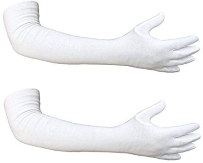 URMILA TRADERS Cotton Arm Sleeve For Men & Women(Free, White)